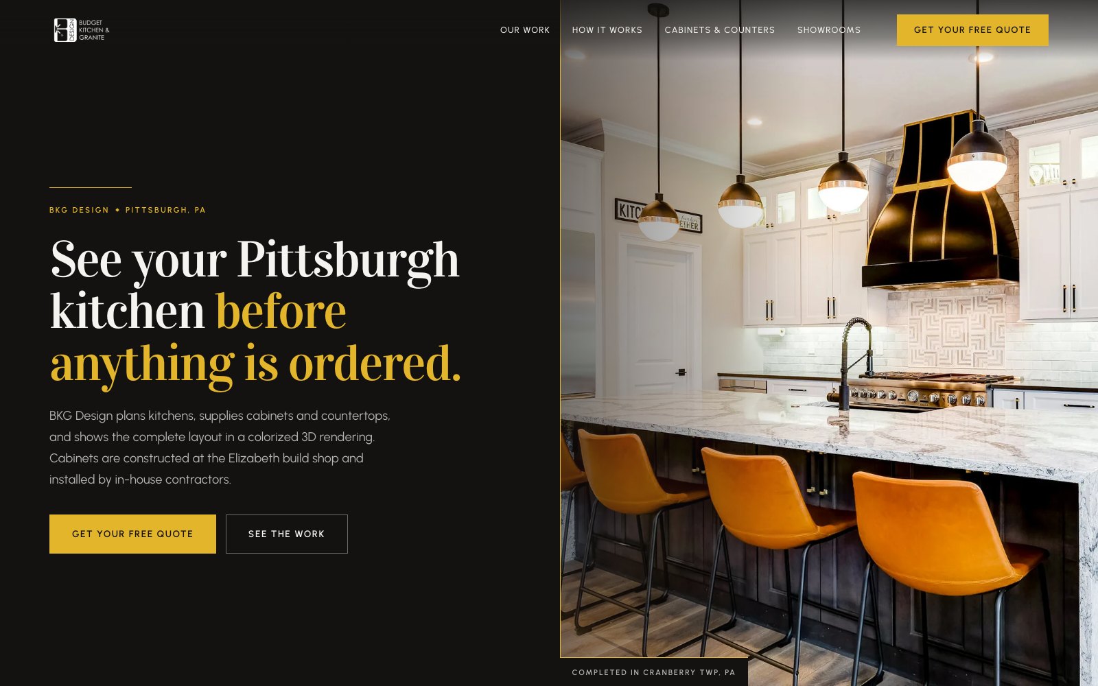 The new BKG Design homepage concept